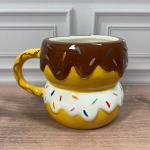 Mainstays Donut 16oz  Coffee Mug‎ Yellow Chocolate Vanilla Sprinkles Novelty